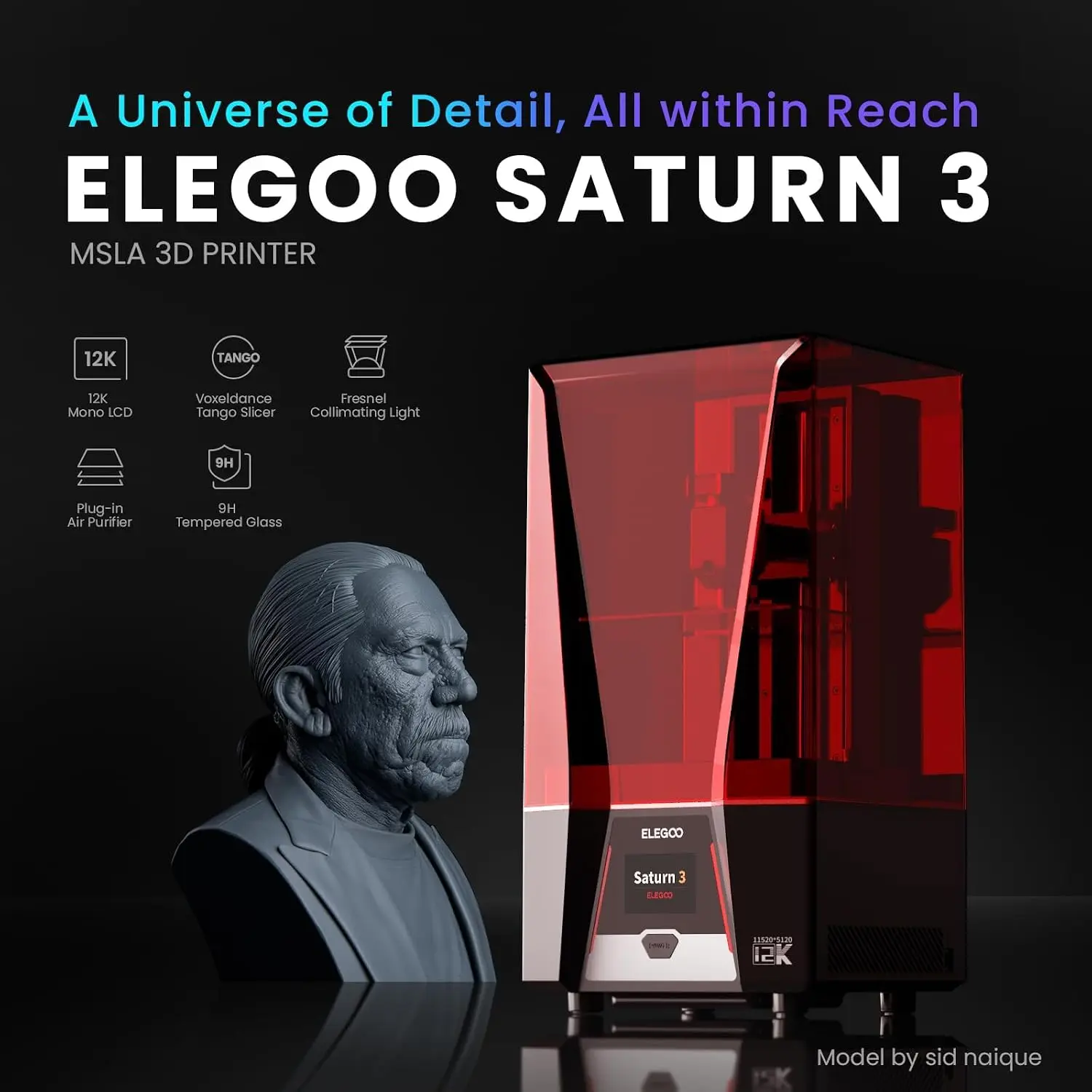 Saturn 3 MSLA 12K 3D Printer | - 12K Monochrome Lcd Resin 3D Printer ulasan dan harga