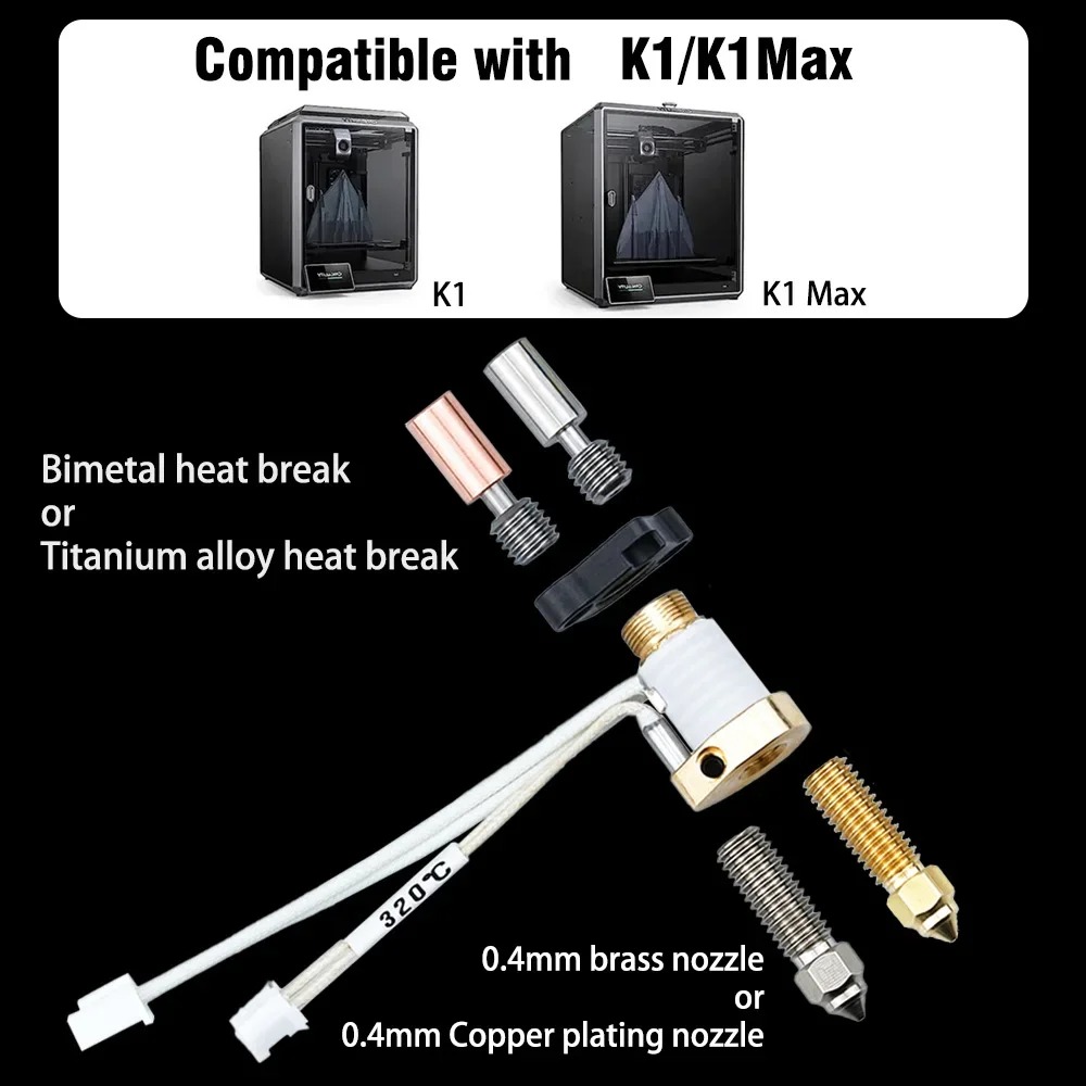 Upgrade Creality K1 Ceramic He - High Flow Ceramic Hotend ulasan dan harga