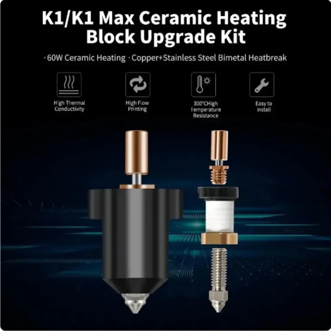 For Creality K1 / K1 Max Hoten - High Flow Ceramic Hotend ulasan dan harga