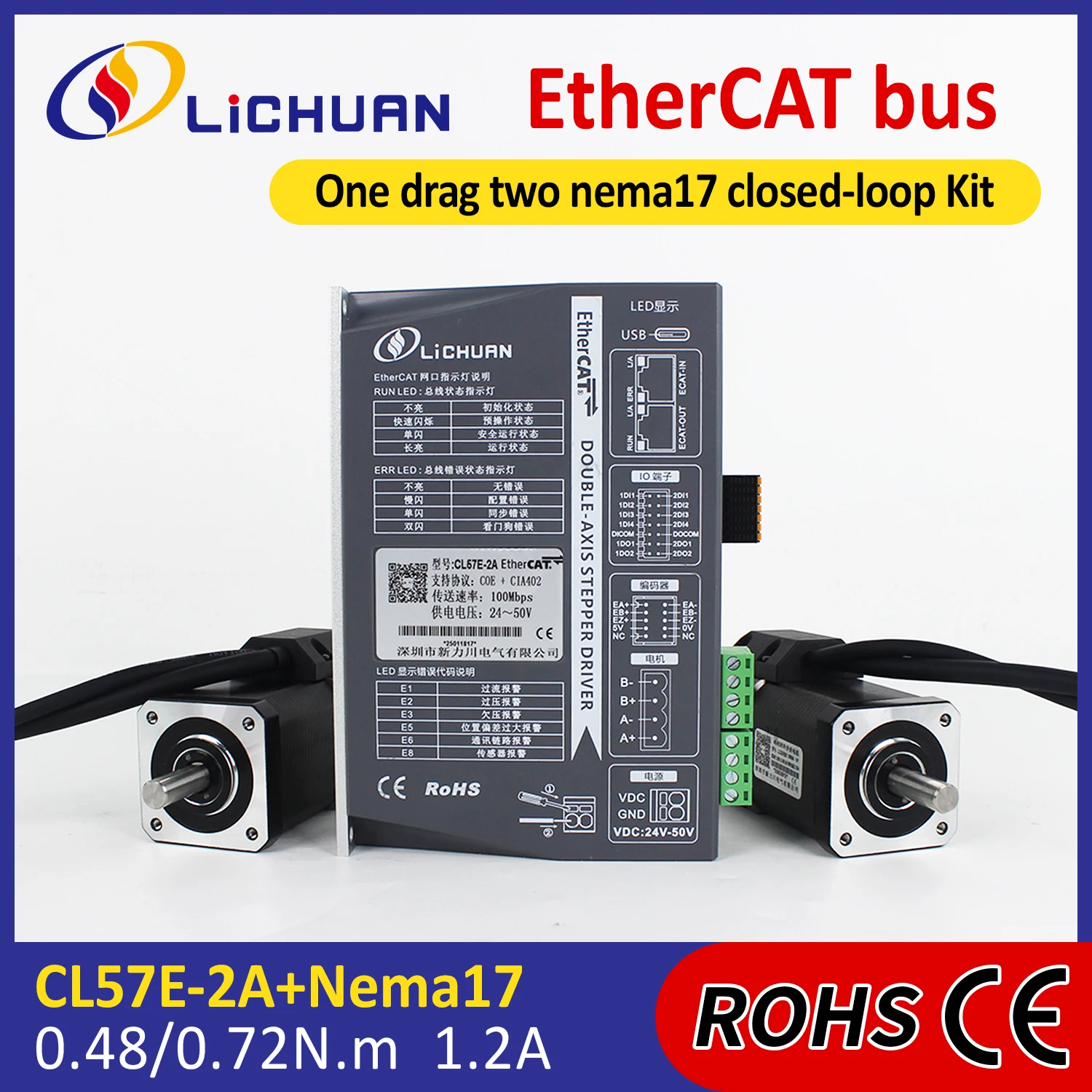 2026 Lichuan DC24V~50V 1.2A 10 - Closed Loop Stepper Motor Nema 17 ulasan dan harga